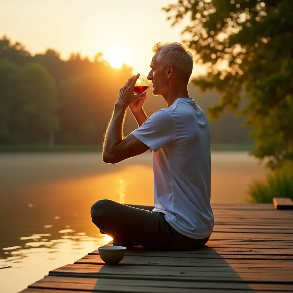 Egy üveg Hungarian Circulation Balance Tea a természetes összetevőivel.
