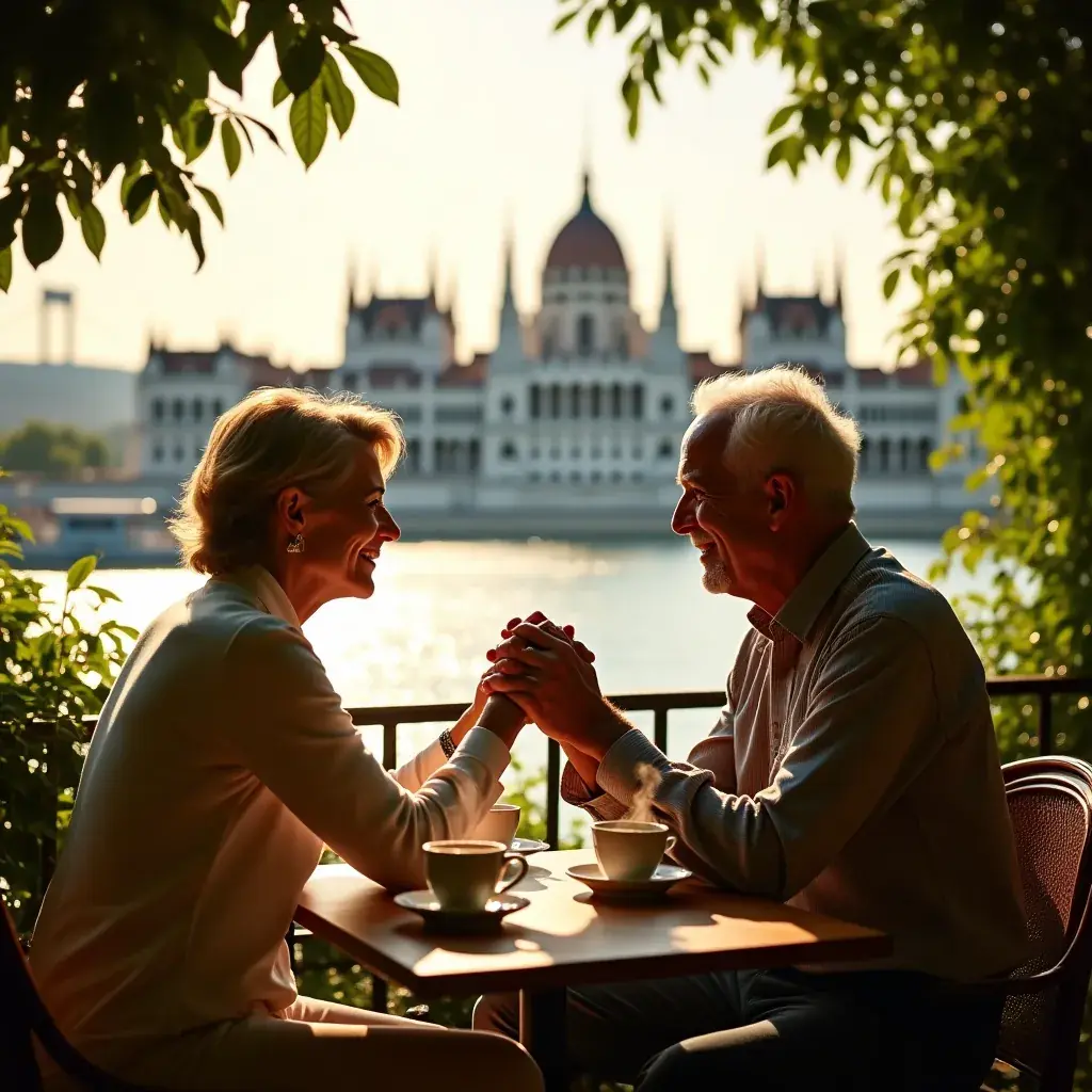 Két ember, akik együtt fogyasztják a keringési egyensúly tea jótékony hatását.